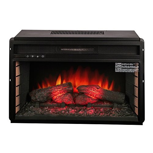 Allsees Electric Fireplace Insert Heater Freestanding Glass View Log